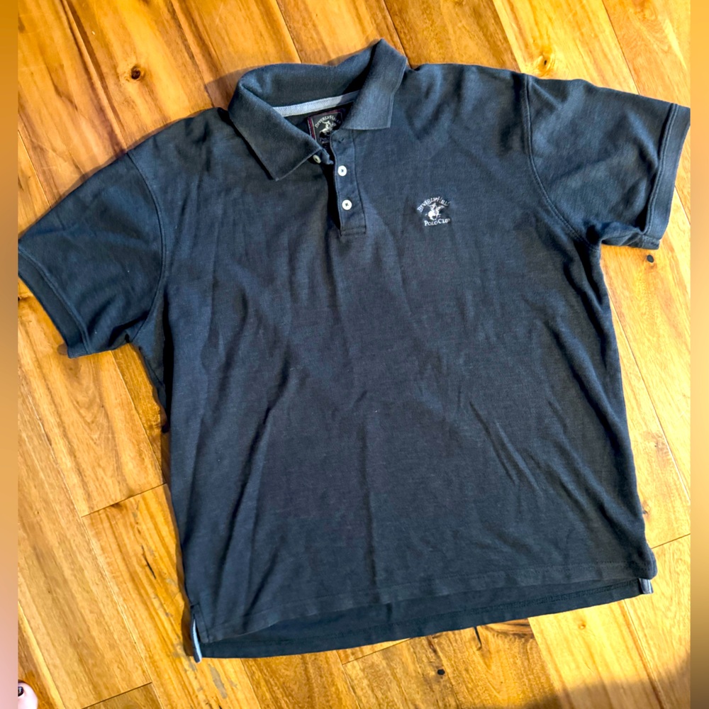 Men’s‎ size large Beverly Hills Polo club modern fit shirt grey